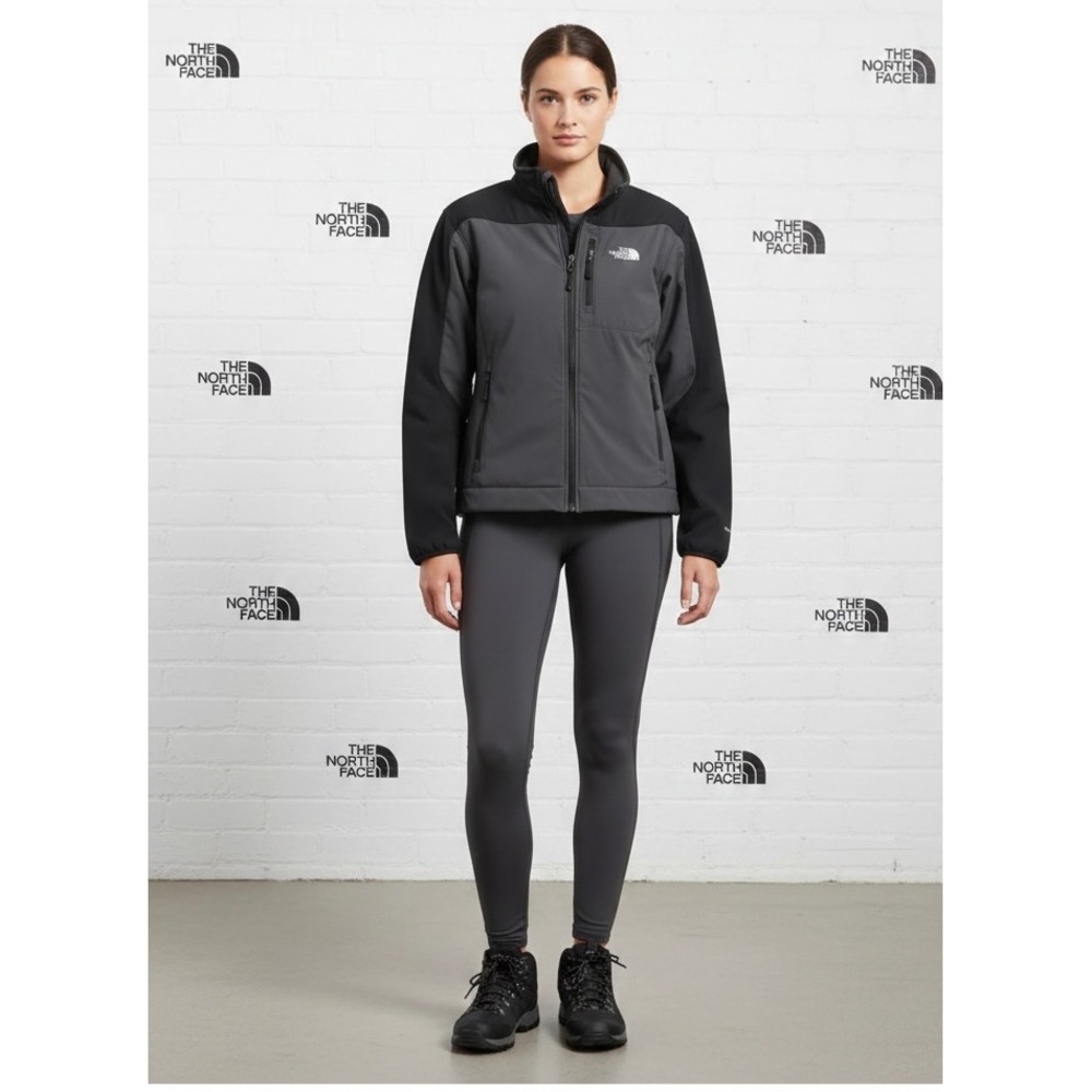 🔥The North Face 🖤Apex Bionic 🤑Full Zip Jacket Small‎ Gray Black Colorblock